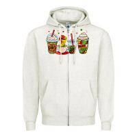 Oatmeal Heather juneteenth bhm coffee cups Zipper Hoodie - OliviaCreatesArt