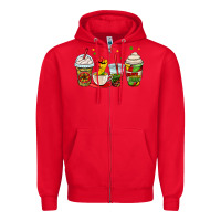 Red juneteenth bhm coffee cups Zipper Hoodie - OliviaCreatesArt