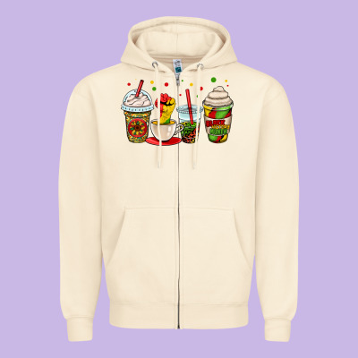 Juneteenth Bhm Coffee Cups Zipper Hoodie Designed By Oliviacreatesart