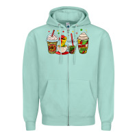 Seafoam juneteenth bhm coffee cups Zipper Hoodie - OliviaCreatesArt