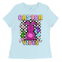 Baby Blue easter vibes peep faux sequin Ladies Tee - MaliasSmallBusiness