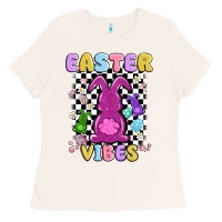 Bone easter vibes peep faux sequin Ladies Tee - MaliasSmallBusiness