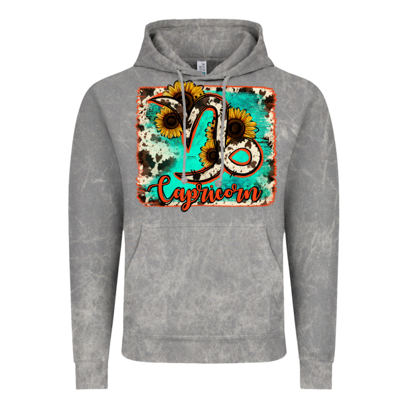 Capricorn Turquoise Cowhide Vintage Hoodie by RanaPortraitStore | Teevron