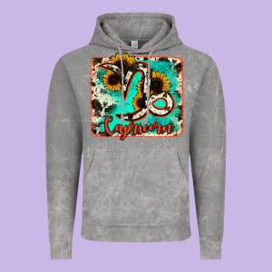 Capricorn Turquoise Cowhide Vintage Hoodie Designed By Ranaportraitstore
