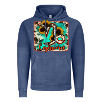 Vintage Denim capricorn turquoise cowhide Vintage Hoodie - RanaPortraitStore