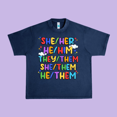 Pride Pronouns Urban Heavy Tee Designed By Artiststas