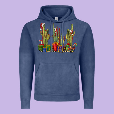 Christmas Cactus Vintage Hoodie Designed By Lillyallendesigns