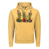 Vintage Mustard Christmas Cactus Vintage Hoodie - LillyAllenDesigns