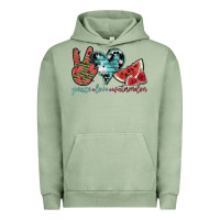 Pigment Oil Green peace love watermelon Urban Hoodie - SublimationCraftShop