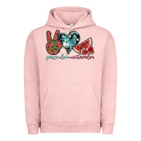 Pigment Salmon peace love watermelon Urban Hoodie - SublimationCraftShop