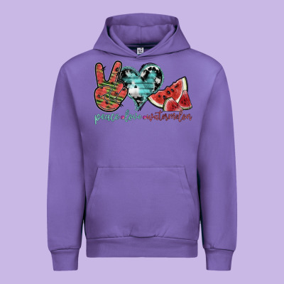 Peace Love Watermelon Urban Hoodie Designed By Sublimationcraftshop