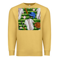 Antique Gold baseball uniform and field seamless pattern Premium Sweatshirt - BundleAndBundleShop