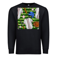 Black baseball uniform and field seamless pattern Premium Sweatshirt - BundleAndBundleShop