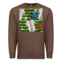 Chestnut baseball uniform and field seamless pattern Premium Sweatshirt - BundleAndBundleShop