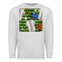 Dove Grey baseball uniform and field seamless pattern Premium Sweatshirt - BundleAndBundleShop