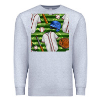 Heather Grey baseball uniform and field seamless pattern Premium Sweatshirt - BundleAndBundleShop