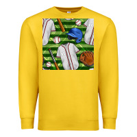 Lemon baseball uniform and field seamless pattern Premium Sweatshirt - BundleAndBundleShop