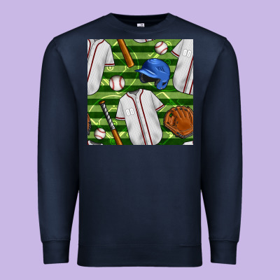 Baseball Uniform And Field Seamless Pattern Premium Sweatshirt Designed By Bundleandbundleshop