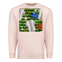 Pale Pink baseball uniform and field seamless pattern Premium Sweatshirt - BundleAndBundleShop
