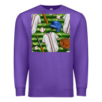 Purple baseball uniform and field seamless pattern Premium Sweatshirt - BundleAndBundleShop