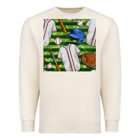Sandshell baseball uniform and field seamless pattern Premium Sweatshirt - BundleAndBundleShop