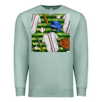 Seafoam baseball uniform and field seamless pattern Premium Sweatshirt - BundleAndBundleShop
