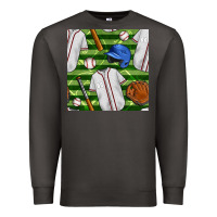 Smoke baseball uniform and field seamless pattern Premium Sweatshirt - BundleAndBundleShop