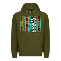 Army Green western brushstroke Premium Hoodie - OliviaCreatesArt
