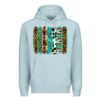 Blue Mist western brushstroke Premium Hoodie - OliviaCreatesArt