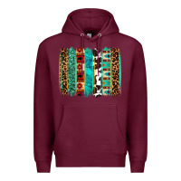 Burgundy western brushstroke Premium Hoodie - OliviaCreatesArt