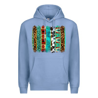 Colony Blue western brushstroke Premium Hoodie - OliviaCreatesArt