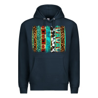 Navy western brushstroke Premium Hoodie - OliviaCreatesArt