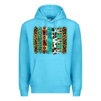 Ocean Blue western brushstroke Premium Hoodie - OliviaCreatesArt