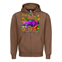 Chestnut happy mardi gras truck olivia Zipper Hoodie - OliviaCreatesArt