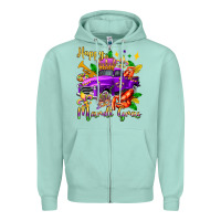 Seafoam happy mardi gras truck olivia Zipper Hoodie - OliviaCreatesArt