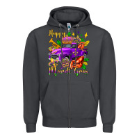 Smoke happy mardi gras truck olivia Zipper Hoodie - OliviaCreatesArt