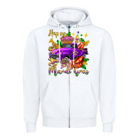 White happy mardi gras truck olivia Zipper Hoodie - OliviaCreatesArt