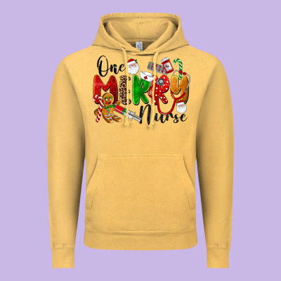 One Merry Nurse Vintage Hoodie Designed By Lillyallendesigns