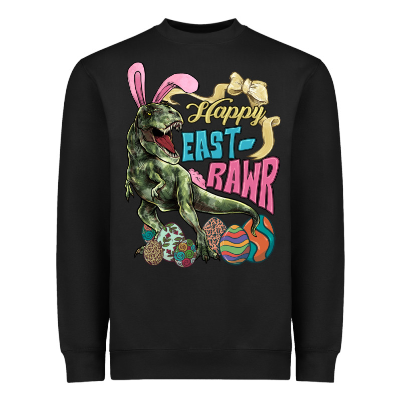 Happy Easter Day T-rex Heavyweight Sweatshirt by HowdyJamesFarm | Teevron