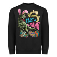 Black Happy Easter Day T-Rex Heavyweight Sweatshirt - HowdyJamesFarm