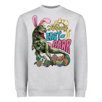 Heather Grey Happy Easter Day T-Rex Heavyweight Sweatshirt - HowdyJamesFarm