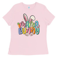 Bubblegum Pink mama bunny Ladies Tee - MaliasSmallBusiness