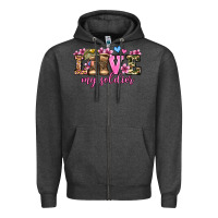 Charcoal Heather love my soldier olivia Zipper Hoodie - OliviaCreatesArt