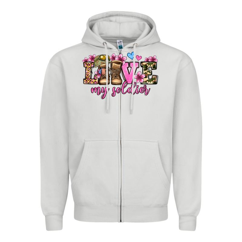 Love My Soldier Olivia Zipper Hoodie by OliviaCreatesArt | Teevron