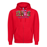 Red love my soldier olivia Zipper Hoodie - OliviaCreatesArt