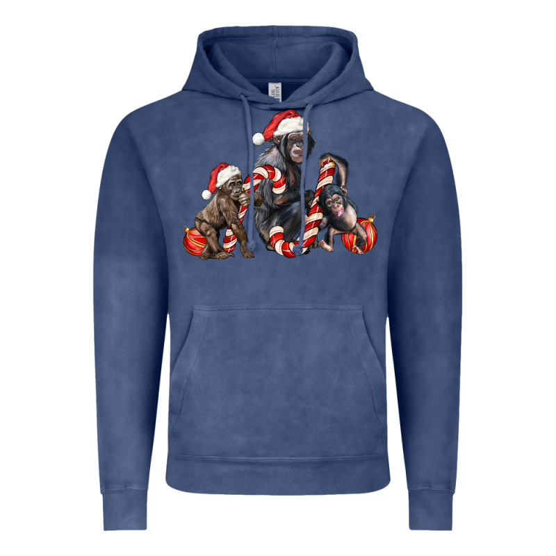 Christmas Chimpanzee And Gorilla Vintage Hoodie by LillyAllenDesigns | Teevron