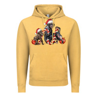 Vintage Mustard christmas chimpanzee and gorilla Vintage Hoodie - LillyAllenDesigns