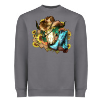 Storm Cow skull Cowboy boots hats sunflowers Heavyweight Sweatshirt - HowdyJamesFarm