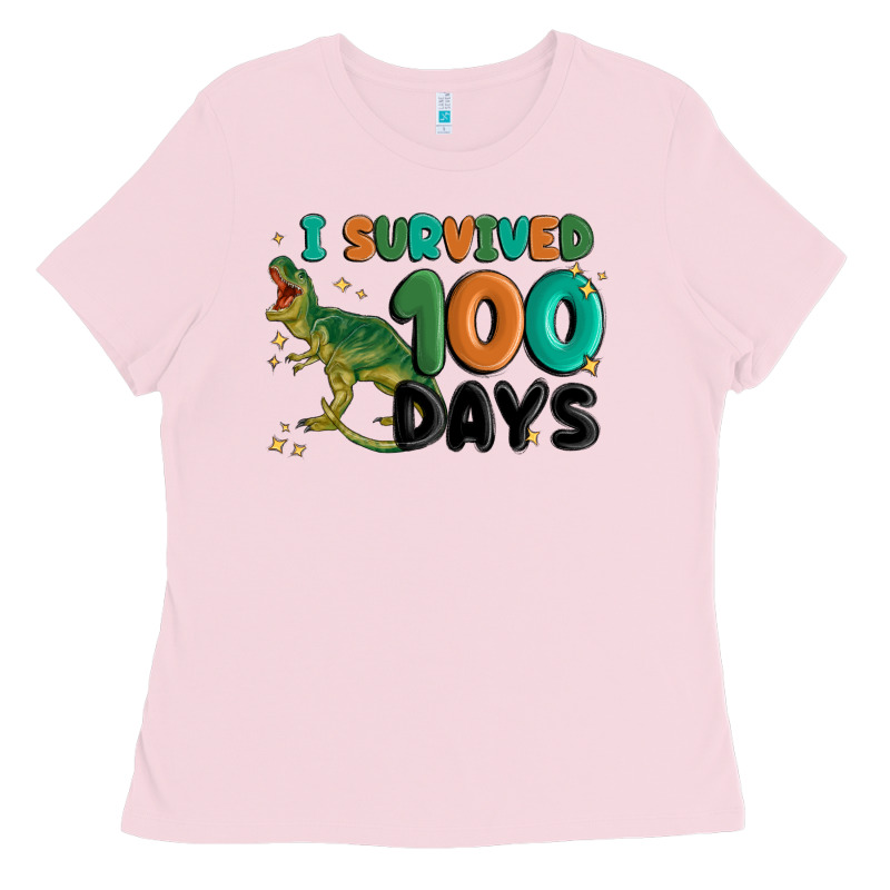 I Survived 100 Days Ladies Tee by MaliasSmallBusiness | Teevron