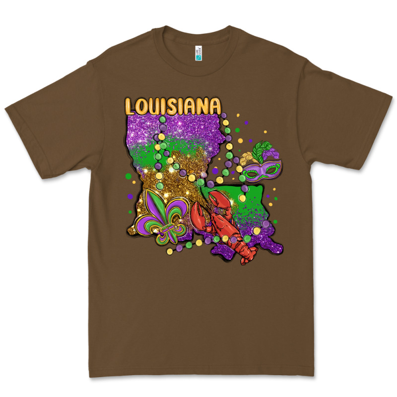 Mardi Gras Louisiana Map Premium Tee by MaliasSmallBusiness | Teevron